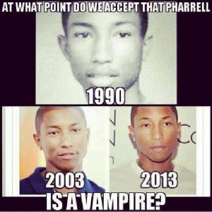 Pharrell Williams is accused of being a vampire