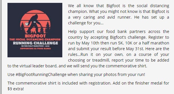 Bigfoot Running Challenge