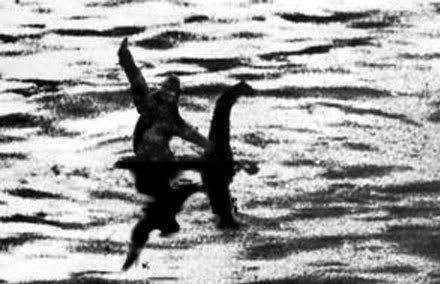 Bigfoot riding Nessie